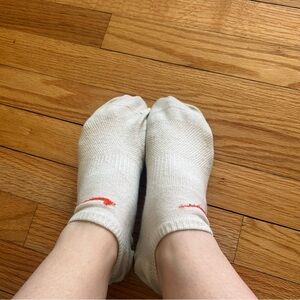 Used White Nike Socks with Orange Swoosh
